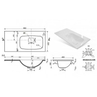 Раковина Эстет Барселона 90 R ФР-00003478 Белая