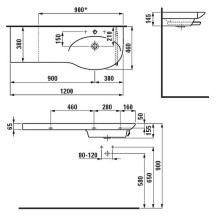 Раковина Laufen Palace New 120 R 8.1670.5.000.104.1 Белая