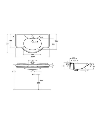 Раковина Migliore Impero 110 25725 Белая