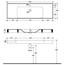 Раковина Kerasan Cento 140 353501x1 Белая