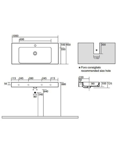 Раковина Kerasan Cento 100 355001x1 Белая