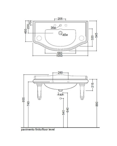 Раковина Kerasan Retro 100 105001x1 Белая