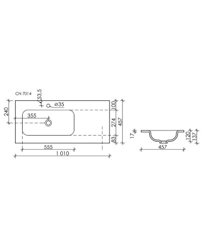 Раковина Ceramica Nova Element 101 L CN7014 Белая