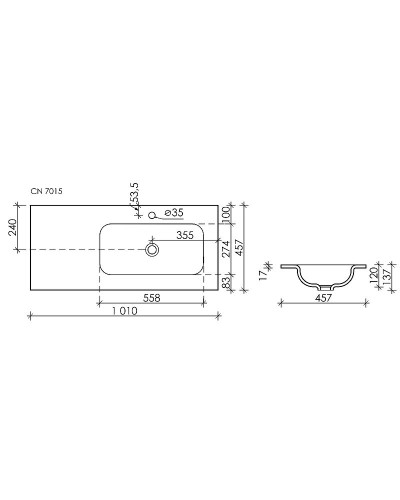 Раковина Ceramica Nova Element 101 R CN7015 Белая