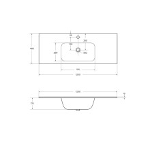 Раковина Cezares Duet 120 CZR-NAT-120-LVB Белая