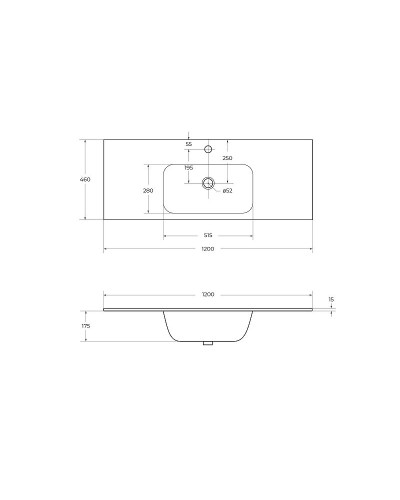 Раковина Cezares Duet 120 CZR-NAT-120-LVB Белая