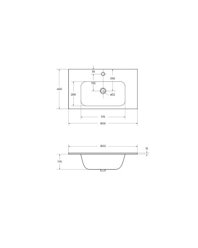 Раковина Cezares Duet 80 CZR-NAT-80-LVB Белая