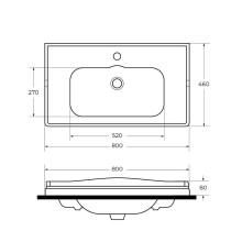 Раковина Cezares Giubileo 80 CZR-ELT-80-LVB Белая