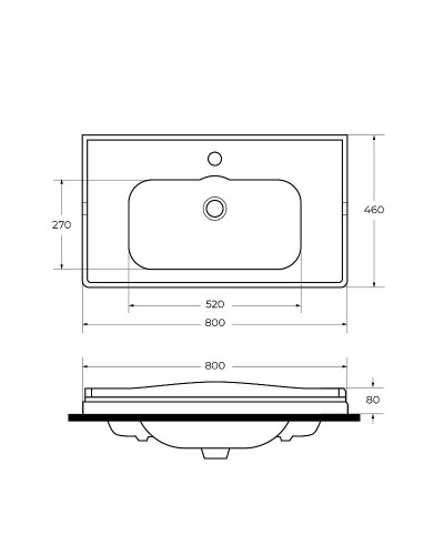 Раковина Cezares Giubileo 80 CZR-ELT-80-LVB Белая