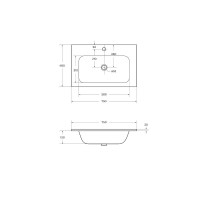 Раковина Cezares Eco 75 CZR-750/480-LV-MR-ECO Белая
