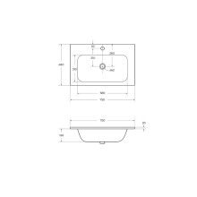Раковина Cezares Eco 75 CZR-750/480-LV-MR-ECO Белая