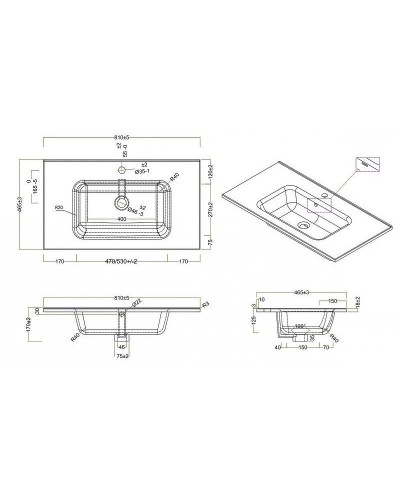 Раковина BelBagno 80 BB800ETL Белая