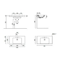 Раковина GSI Nubes 100 9651111 Белая