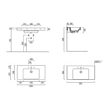 Раковина GSI Nubes 100 9651111 Белая