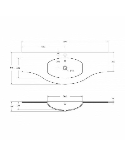 Раковина Cezares Vague 138 50155 Белая