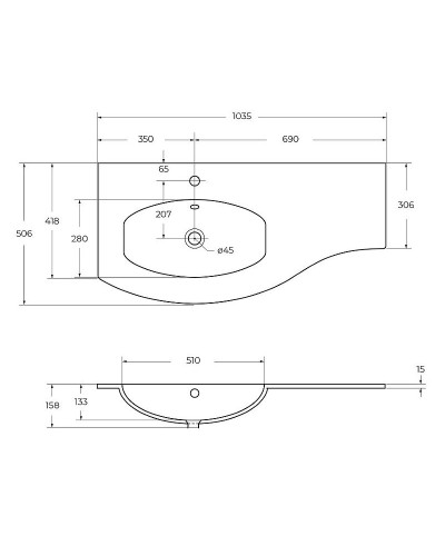 Раковина Cezares Vague 104 L 82409 Extra Bianco