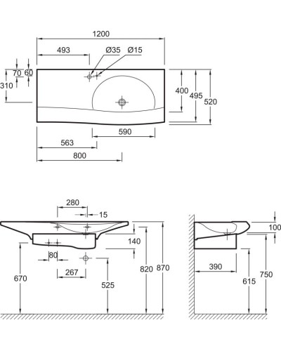 Раковина Jacob Delafon Stillness 120 E1292-00 Белая