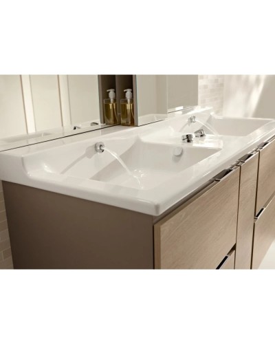 Подвесная раковина-столешница с отверстиями для встраиваемых смесителей 140 см Jacob Delafon Soprano EXJ122-00