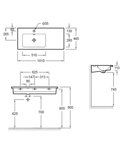 Раковина Jacob Delafon Vox 100 EXAD112-Z-00 Белая