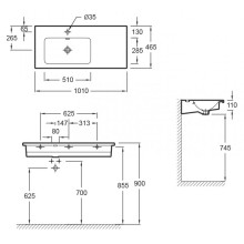 Раковина Jacob Delafon Vox 100 EXAD112-00 Белая