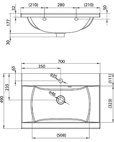 Раковина Ravak Classic 70 XJD01170000 Белая