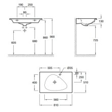 Раковина Jacob Delafon Nouvelle Vague 81 EXAR112-Z-00 Белая глянцевая