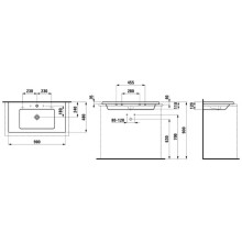 Накладная раковина, для установки на столешницу 90 см Laufen Living 8.1643.4.000.104.1