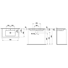 Накладная раковина, для установки на столешницу 90 см Laufen Living 8.1643.4.000.104.1