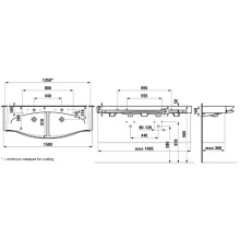 Раковина-столешница, с полотенцедержателем 150 см Laufen Palace 8.1470.6.000.104.1