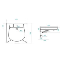 Раковина Пилот 61,5х50 см с креплением, сифоном и кронштейном Santek 1.WH30.1.970