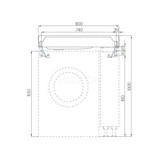 Раковина над стиральной машиной 80х50 см Акватон Рейн 1A72113KRW010