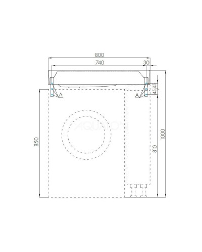 Раковина над стиральной машиной 80х50 см Акватон Рейн 1A72113KRW010