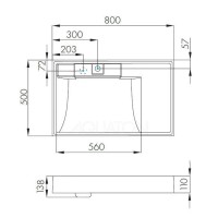 Раковина над стиральной машиной 80х50 см Акватон Рейн 1A72113KRW010