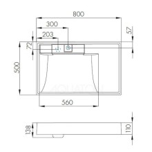 Раковина над стиральной машиной 80х50 см Акватон Рейн 1A72113KRW010