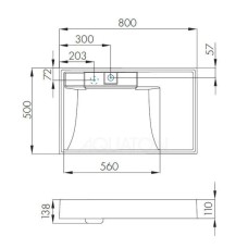 Раковина над стиральной машиной 80х50 см Акватон Рейн 1A72113KRW010