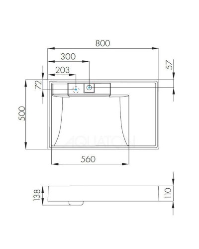Раковина над стиральной машиной 80х50 см Акватон Рейн 1A72113KRW010