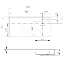 Раковина над стиральной машиной 105х50 см Акватон Лондри 1A72223KLH010