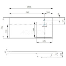 Раковина над стиральной машиной 105х50 см Акватон Лондри 1A72223KLH010