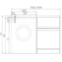Раковина над стиральной машиной 120х50 см Акватон Лондри 1A72243KLH010