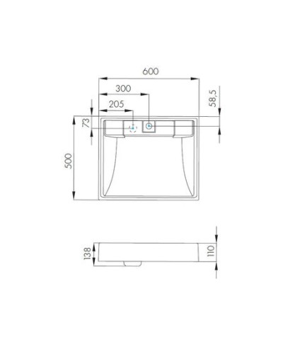 Раковина над стиральной машиной 60х50 см Акватон Рейн 1A72103KRW010