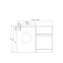 Раковина над стиральной машиной 105х50 см Акватон Лондри 1A72223KLH010