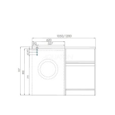 Раковина над стиральной машиной 105х50 см Акватон Лондри 1A72223KLH010