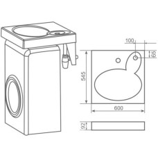 Раковина над стиральной машиной 60х54,5 см с кронштейнами Velvex Lea rkLEA.60-81