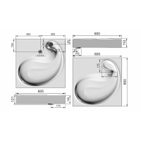 Раковина над стиральной машиной Uperwood Buta (60,5x60 см)