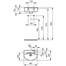 Раковина Ideal Standard Connect Arc 35 R E791501 Euro White