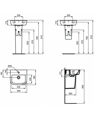 Раковина Ideal Standard Tempo 40 T056701 Euro White