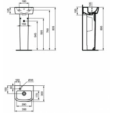 Раковина Ideal Standard Tempo 35 L T056801 Euro White