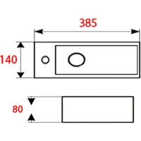 Раковина Mira 38 R MR-3814R Белая