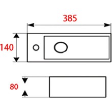 Раковина Mira 38 R MR-3814R Белая