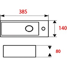 Раковина Mira 38 L MR-3814L Белая